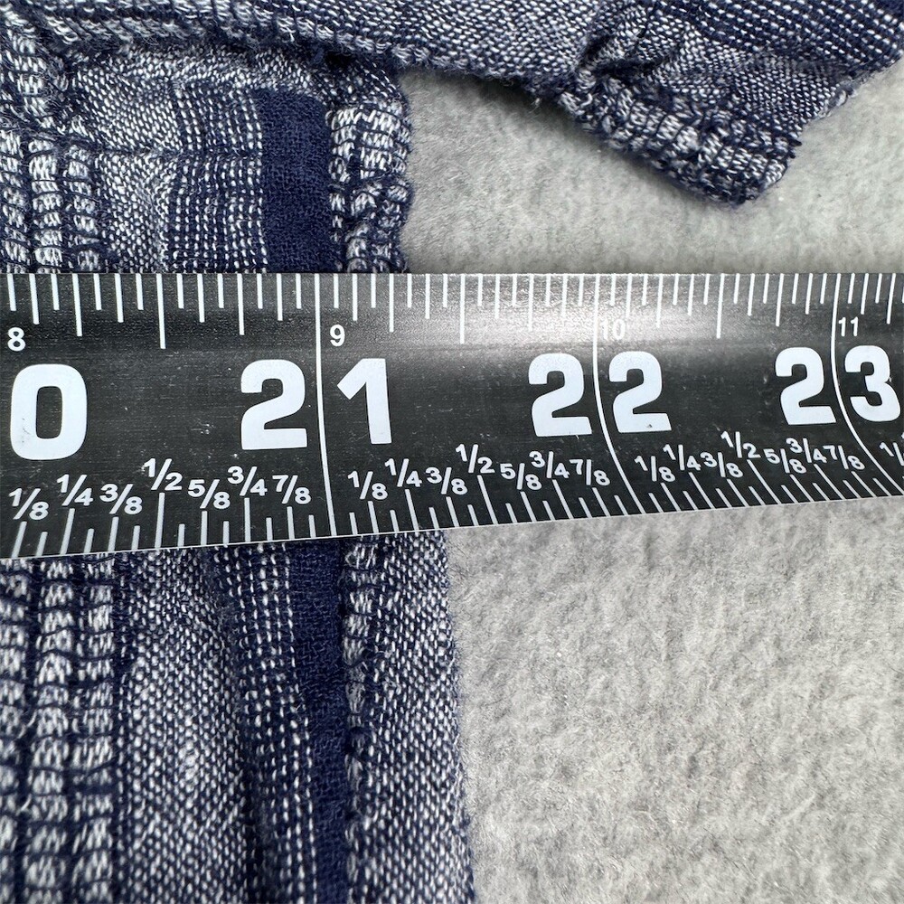 Goodfellow & Co Northward Linen Cotton Shirt Men's Size M Blue Striped - Picture 9 of 12